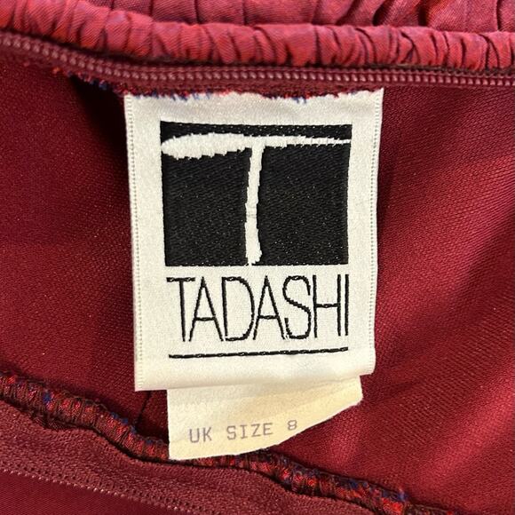 Vintage Tadashi 90s/Y2K Iridescent Ruched Knee Length Dress w Ruffles - Picture 13 of 15